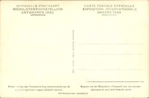 Ak Antwerpen Antwerpen Flandern, Internationale Ausstellung 1930, Altbelgien