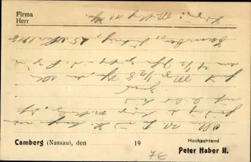 Ak Bad Camberg im Taunus, Peter Haber II., Buchbinderei und Buchhandlung