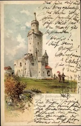 Künstler Litho Fries, E., Schmitten im Hochtaunuskreis Hessen, Der Feldbergturm