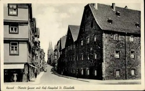 Ak Kassel in Hessen, Oberste Gasse, Hof-Hospital St. Elisabeth