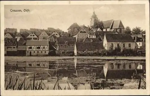 Ak Creußen in Oberfranken, Wasserpartie, Häuser, Kirchturm