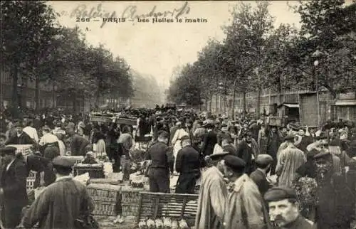 Ak Paris, Les Halles le matin