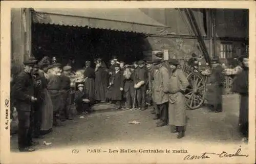 Ak Paris I., Les Halles Centrales am Morgen