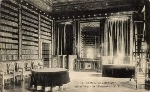 Ak Compiègne Oise, Schloss, Bibliotheque de l'Empereur