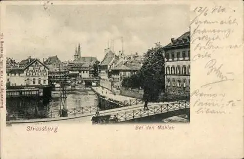 Ak Strasbourg Straßburg Elsass Bas Rhin, Bei den Mühlen
