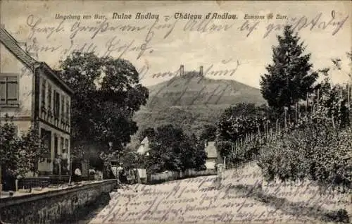 Ak Andlau Elsass Bas Rhin, Ortspartie, Ruine