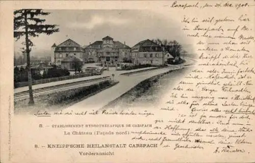 Ak Carspach Karspach Elsass Haut Rhin, Kneippsche Heilanstalt, Vorderansicht