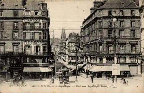 Ak Rouen Seine-Maritime, Rue de la République