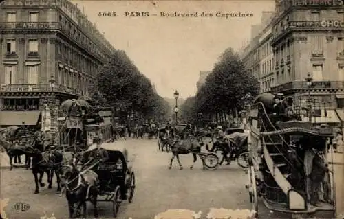 Ak Paris IX, Boulevard des Capucines, Kutsche