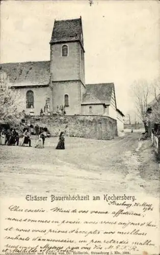 Ak Dossenheim Kochersberg Bas Rhin, Elsässer Bauernhochzeit