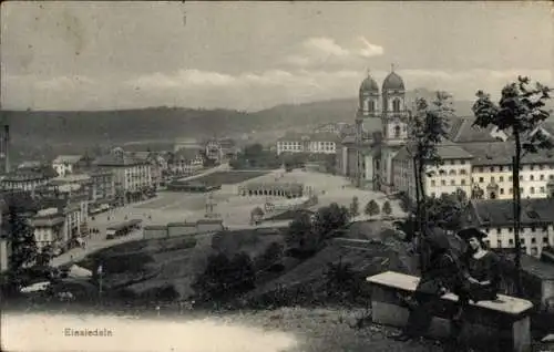 Ak Einsiedeln Kanton Schwyz Schweiz, mit Kloster Einsiedeln