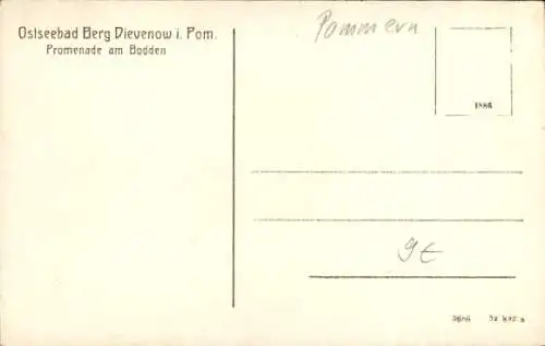 Ak Dziwnów Ostseebad Berg Dievenow Pommern, Promenade am Bodden