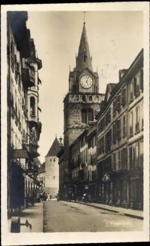 Ak Yverdon les Bains Kanton Waadt, Straßenpartie, Turm, Turmuhr