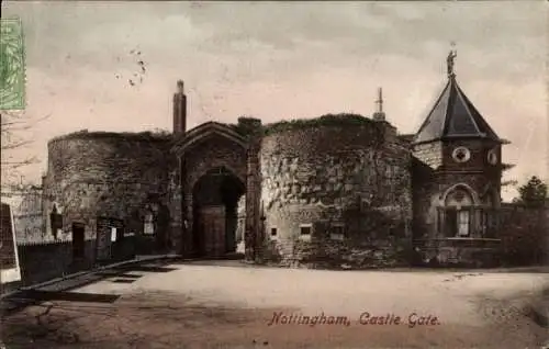 Ak Nottingham East Midlands England, Castle-Gate