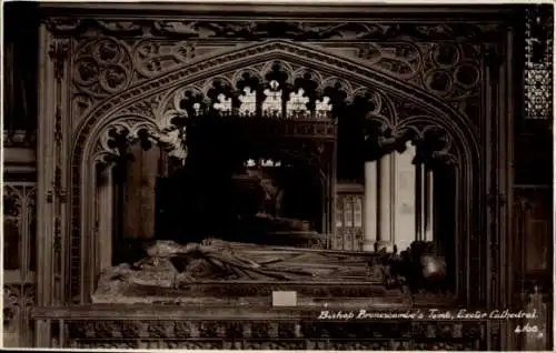 Ak Exeter Devon England, Bishop-Bronescombe's-Grab, Kathedrale