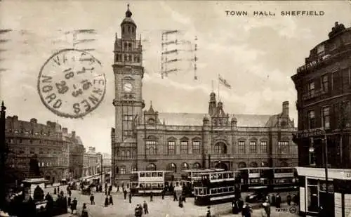 Ak Sheffield Yorkshire England, Rathaus