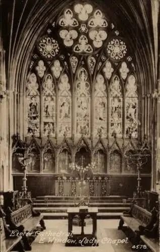 Ak Exeter Devon England, Kathedrale, Marienkapelle, E. Fenster