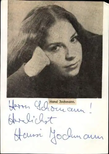 Ak Schauspielerin Hansi Jochmann, Portrait, Autogramm