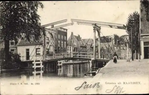 Ak Maarssen Utrecht, Hebebrücke