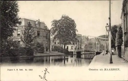 Ak Maarssen Utrecht, Straßenpartie, Hebebrücke
