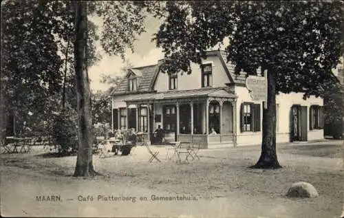 Ak Maar Utrecht, Café Plattenberg und Rathaus