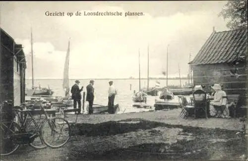 Ak Loosdrecht Nordholland Niederlande, Partie am Bootssteg