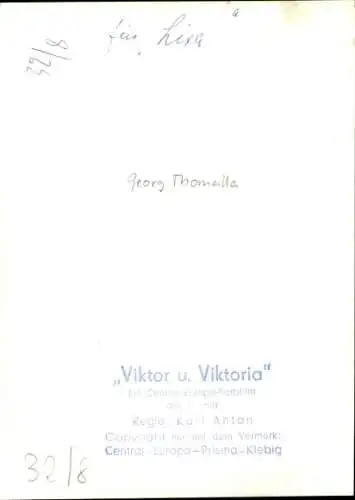 Ak Schauspieler Georg Thomalla, Autogramm, Filmszene