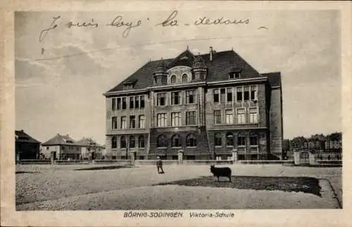 Ak Börnig Sodingen Herne im Ruhrgebiet, Viktoria-Schule, Außenansicht