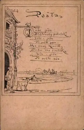 Künstler Ak Manes, Josef, Posta