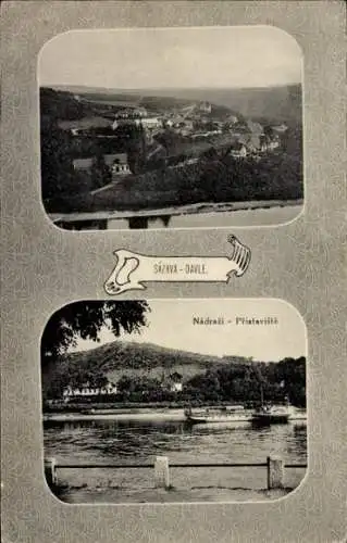 Ak Sázava Davle Sasau Mittelböhmen, Totalansicht