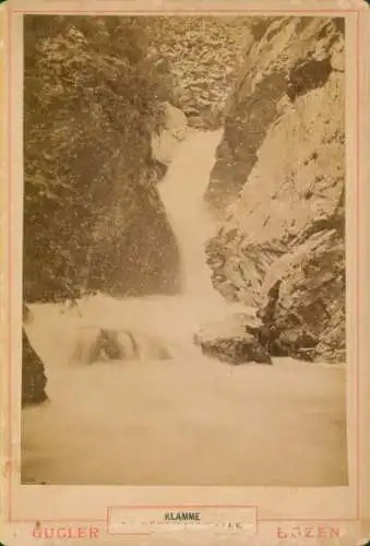 Kabinett Foto Taufers im Münstertal Tubre Südtirol ?, Klamm, Landschaft, 1890