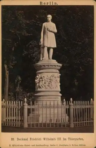 Kabinett Foto Berlin Tiergarten, Denkmal Friedrich Wilhelm III