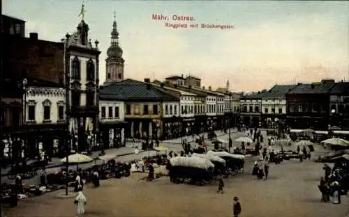 Ak Moravská Ostrava Mährisch Ostrau Region Mährisch Schlesien, Ringplatz, Brückengasse