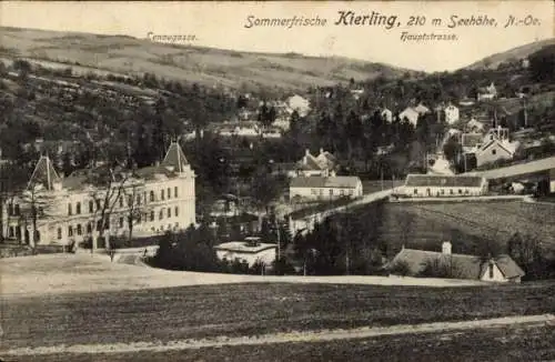 Ak Kierling Niederösterreich, Gesamtansicht, Hauptstraße, Lenaugasse