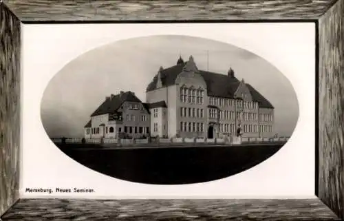 Präge Passepartout Ak Merseburg an der Saale, Neues Seminar