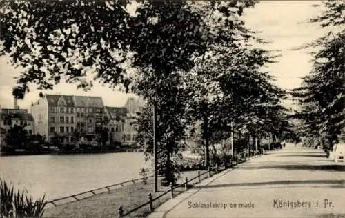 Ak Kaliningrad Königsberg Ostpreußen, Schlossteichpromenade