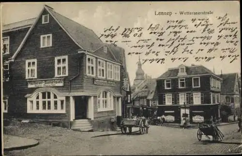 Ak Lennep Remscheid im Bergischen Land, Wetteranerstraße, Restaurant Bismarkplatz