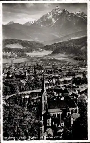 Ak Innsbruck in Tirol, gegen Süden mit Serles