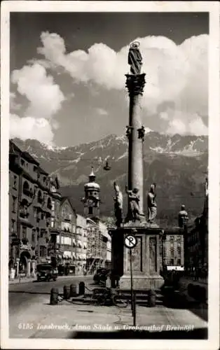 Ak Innsbruck in Tirol, Anna Säule und Großgasthof Breinöfil