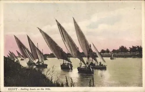 Ak Ägypten, Segelboote auf dem Nil