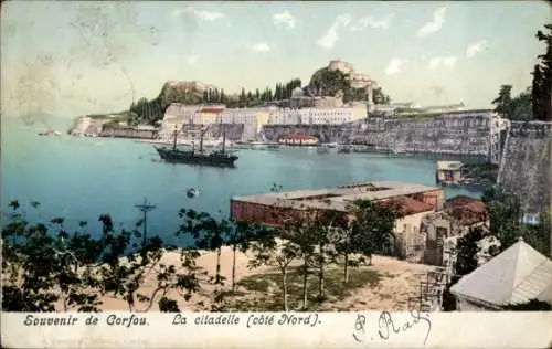 Ak Korfu Griechenland, Zitadelle, Schiff