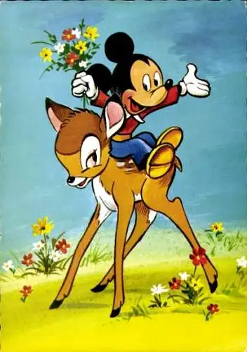Ak Walt Disney, Micky Maus, Bambi