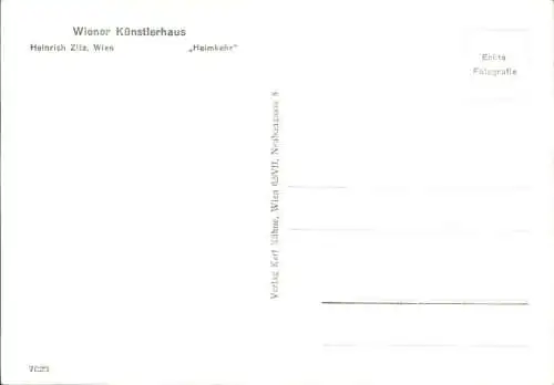 Ak Wiener Künstlerhaus, Plastik von Heinrich Zita, Heimkehr, Männerakt