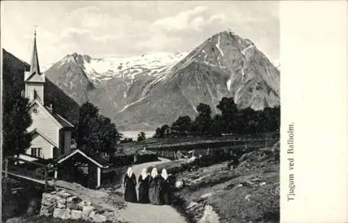 Ak Balholm Sogn Norwegen, Kirche, Frauen, Gebirge