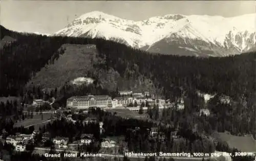 Ak Semmering in Niederösterreich, gegen Rax, Grand Hotel Panhans