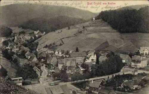 Ak Bad Grund im Harz, Blick vom Knollen