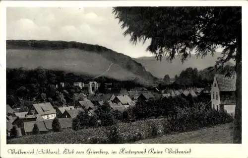 Ak Walkenried am Harz, Blick vom Geiersberg, Ruine Walkenried