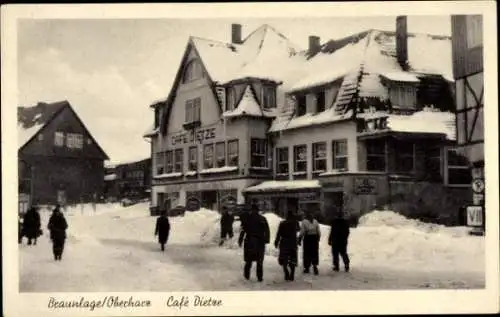 Ak Braunlage im Oberharz, Café Dietze im Winter