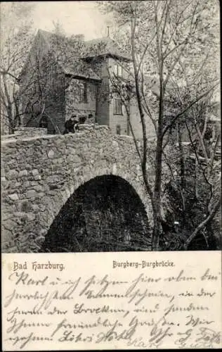 Ak Bad Harzburg am Harz, Burgberg, Burgbrücke