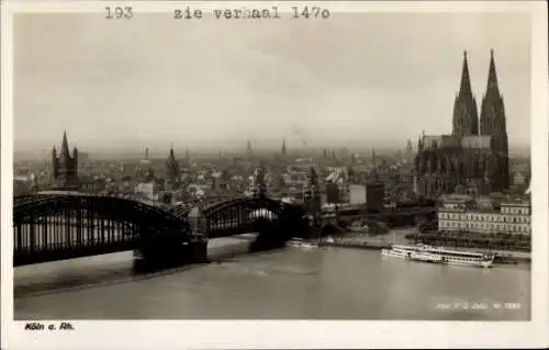 Ak Köln am Rhein, Rheinbrücke, Dom